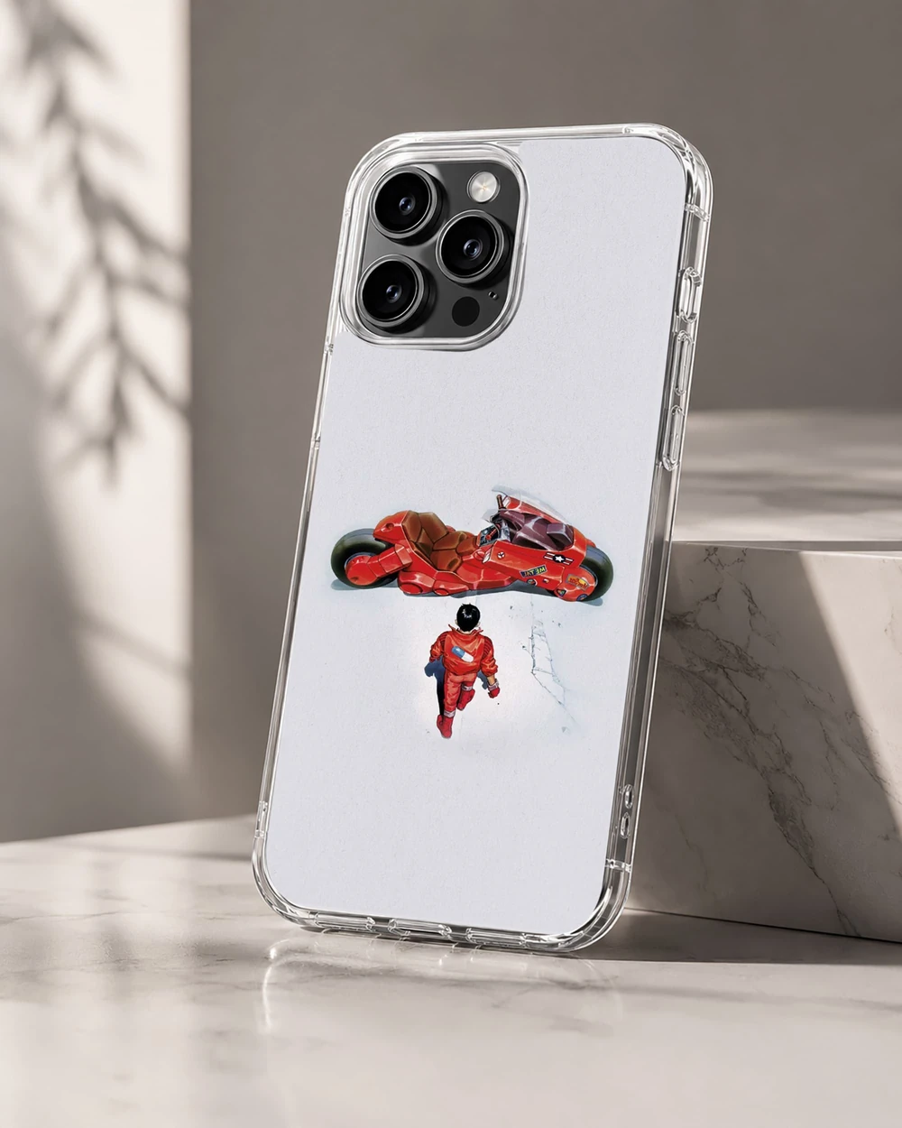 Dynamic anime motorcycle design on iPh16 Pro phone case
